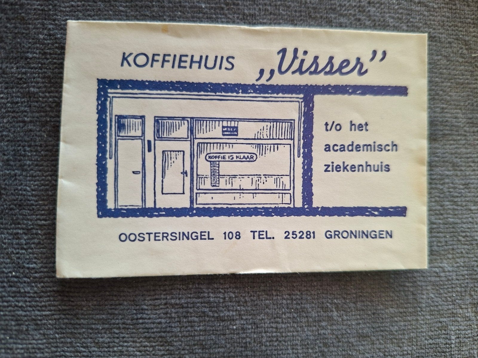 Groningen, Koffiehuis " Visser" t/o academisch ziekenhuis, Verzamelen, Verzenden, Nederland
