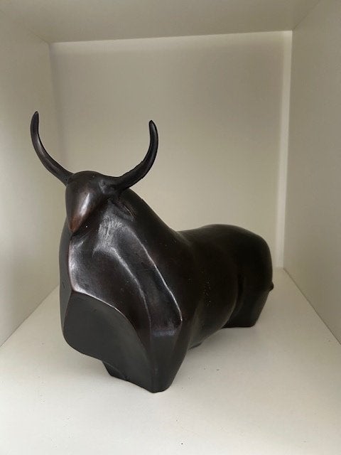 bronzen abstracte buffel, Ophalen of Verzenden, Brons