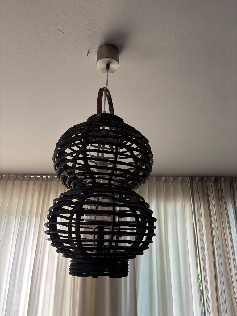 3Mooie hanglampen, Ophalen, Zo goed als nieuw, Hout