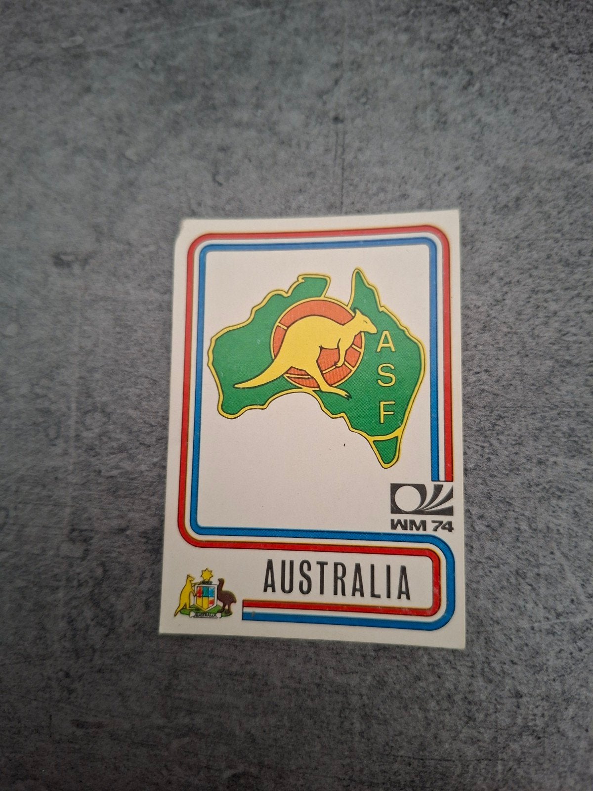 Panini sticker WK 74 München. Embleem Australië., Verzenden, Gebruikt, Sticker