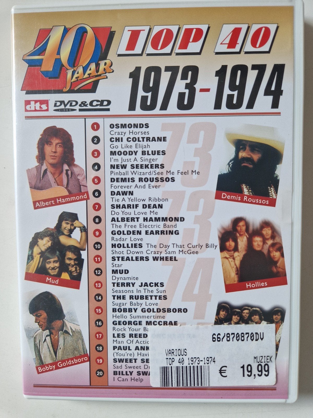 40 Jaar Top 40: 1973-1974 DVD & CD - Diverse Artiesten, Cd's en Dvd's, Alle leeftijden, Ophalen of Verzenden, Muziekvideo's, Gebruikt