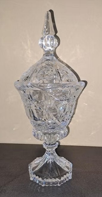 Glazen schaal met deksel., Ophalen of Verzenden