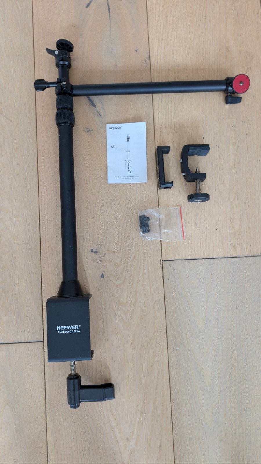 Neewer TL253A+CR221A Camera Statief Arm met Klem, Ophalen of Verzenden