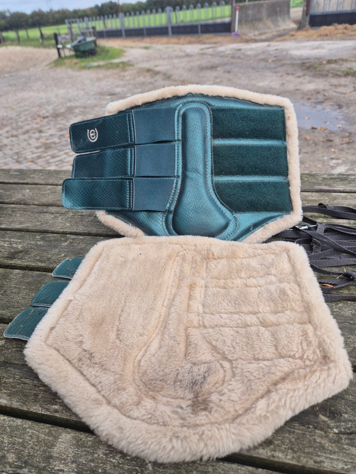 Equestrian Stockholm peesbeschermers petrol – 2 stuks, Ophalen of Verzenden, Gebruikt, Dressuur