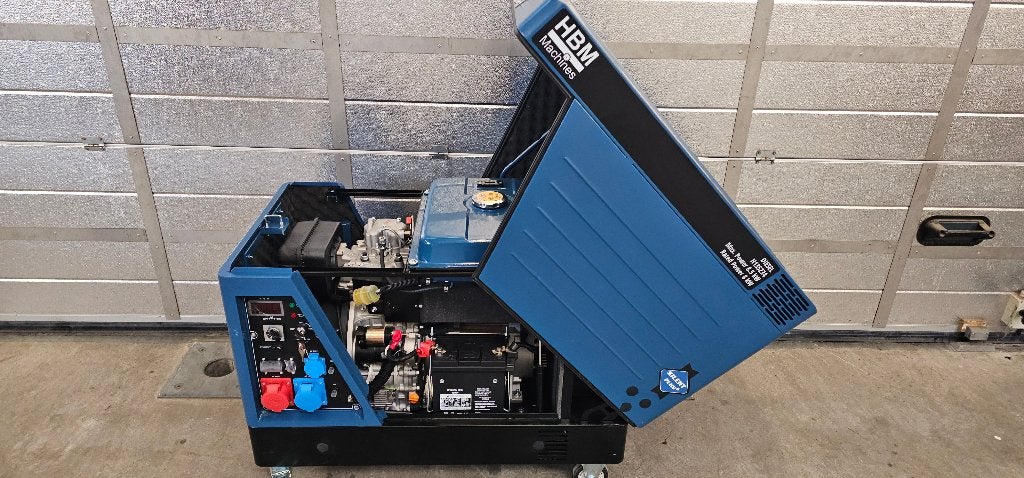 HBM 8500 Watt Diesel aggregaat - generator 733 cc 230/400V, Dieselolie, Geluidgedempt, Ophalen of Verzenden, Zo goed als nieuw