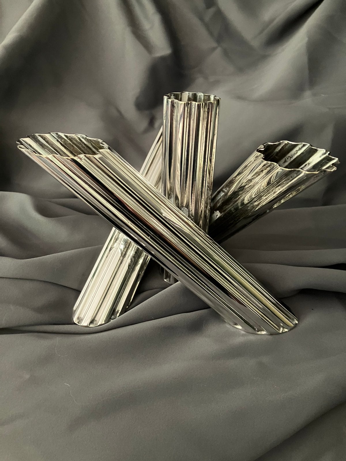 Verzilverd tafelstuk Plata Lappas, Antiek en Kunst, 16 cm, Zilver, Gemerkt, Object