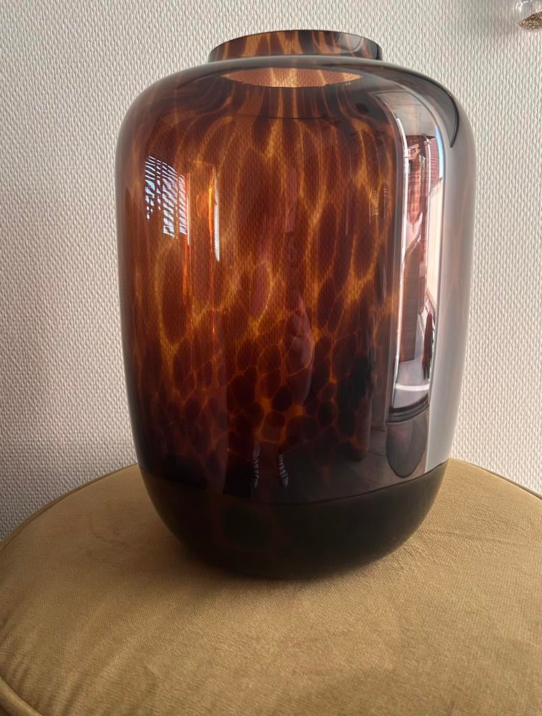 Vaas cheetah print Mica Decorations, Ophalen, Overige kleuren, Glas, Minder dan 50 cm