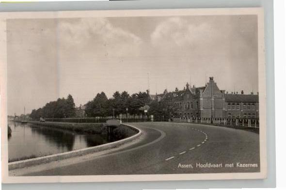 Assen Hoofdvaart met Kazernes zegel + st 1950