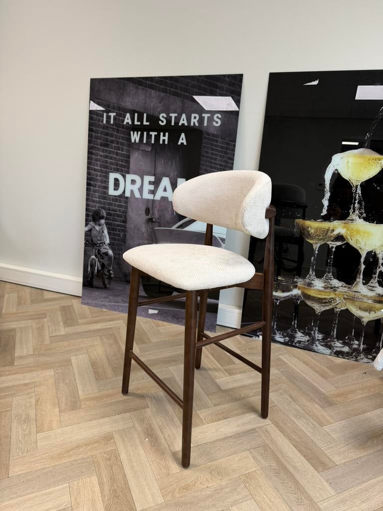 Barkruk Japandi Houten Krukken Stoelen Walnoot OUTLET‼️, 5 krukken of meer, Met voetsteun, 60 tot 90 cm, Ophalen of Verzenden