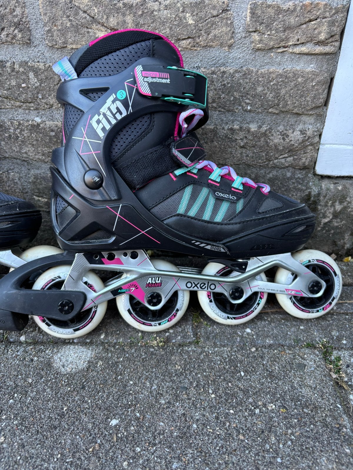 Oxelo Fit 5 Junior Inline Skates Verstelbaar Maat 38-41, Verstelbaar, Kinderen, Zo goed als nieuw, Inline skates 4 wielen