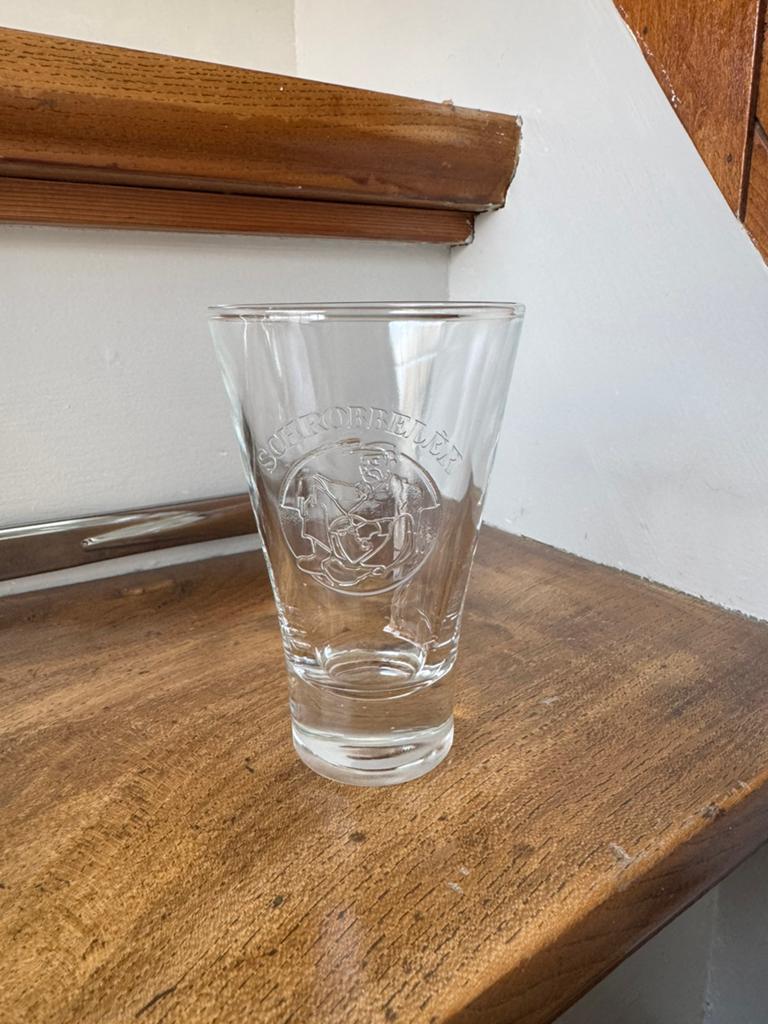 Schrobbelèr borrelglas, Verzamelen, Ophalen of Verzenden, Zo goed als nieuw, Borrel- of Shotglas