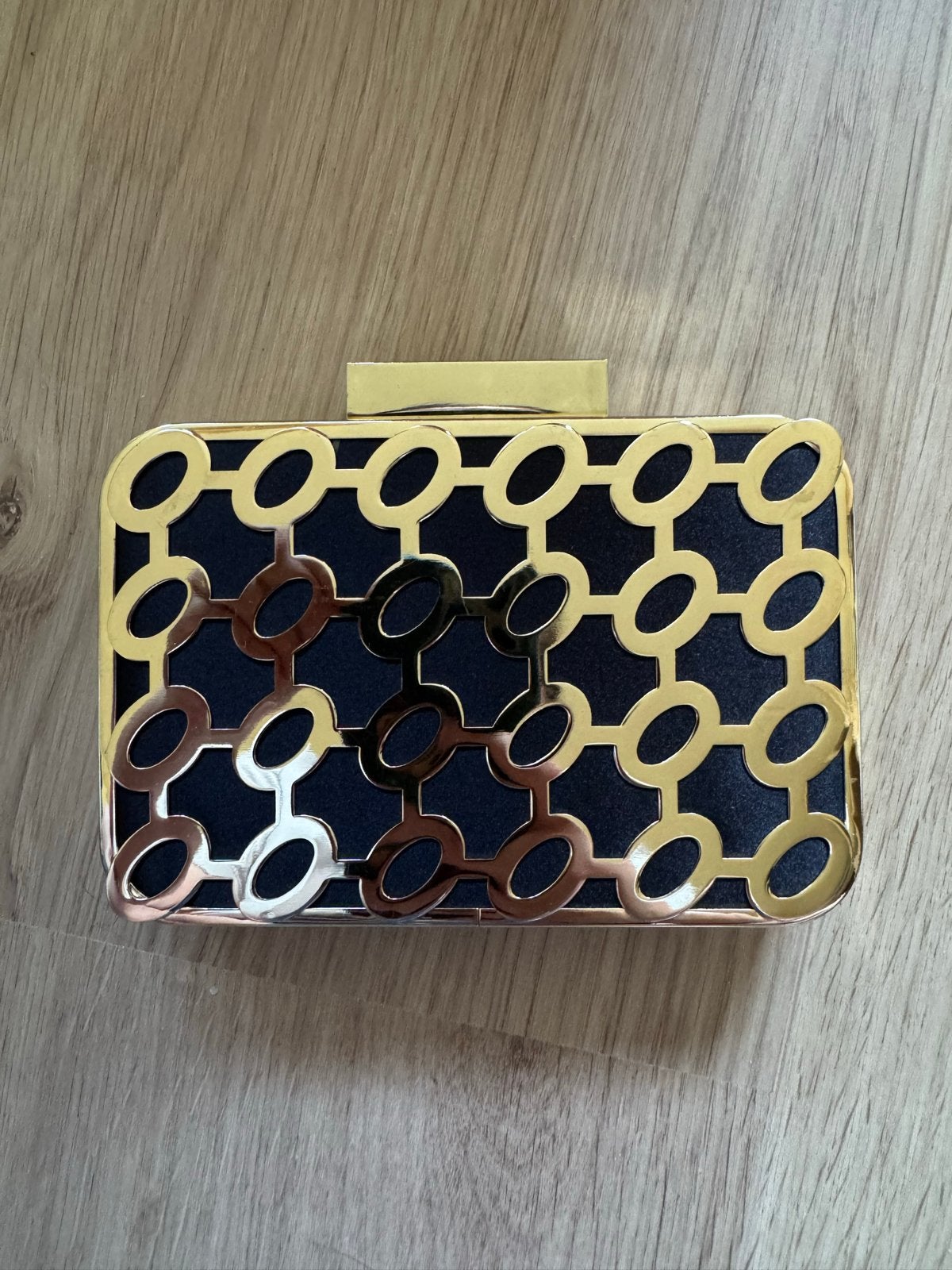 Menbur Avondtasje Goud Zwart Clutch Nieuw, Ophalen of Verzenden, Nieuw, Zwart, Avondtasje