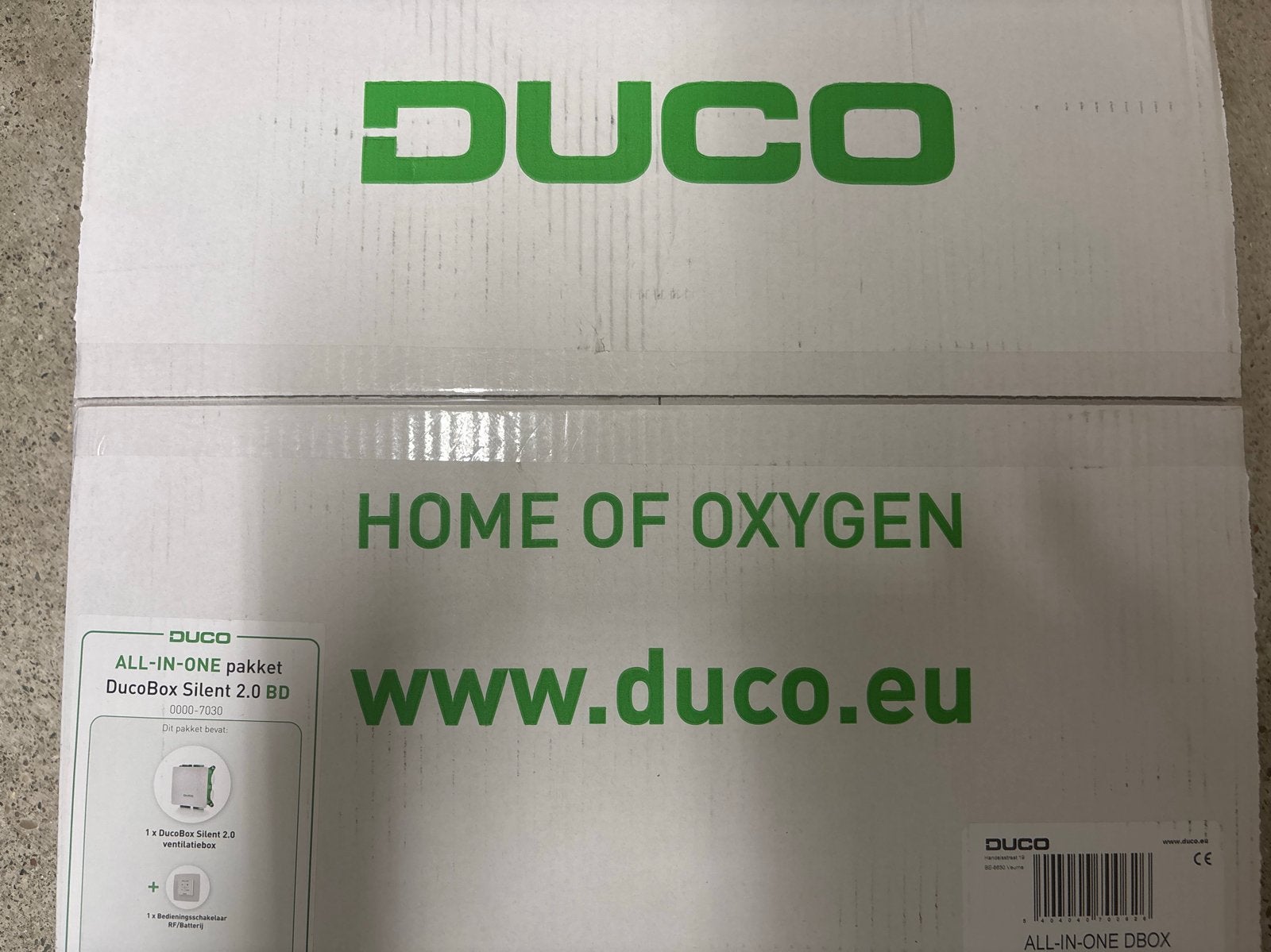 DucoBox Silent 2.0 BD Ventilatiebox All-in-One pakket NIEUW, Doe-het-zelf en Verbouw, Ophalen, Nieuw, Ventilator