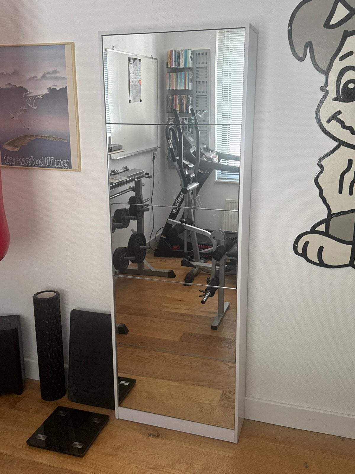 Schoenen/spiegelkast, Huis en Inrichting, Woonaccessoires | Spiegels, Ophalen, Zo goed als nieuw, 150 tot 200 cm, Rechthoekig