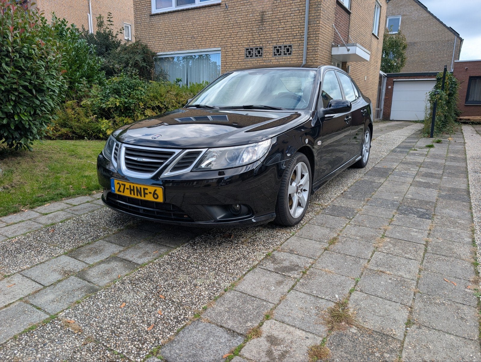 Saab 9-3 1.8T Norden Business  2009 Zwart NAP, Auto's, Zwart, 4 cilinders, Leder en Stof, Zwart