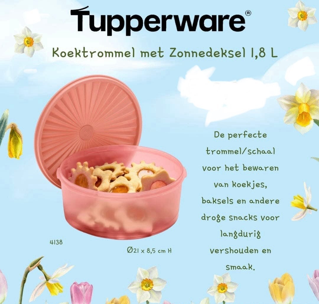 Tupperware Koektrommel # 1,8 liter, Ophalen of Verzenden, Nieuw, Bus of Trommel, Luchtdicht