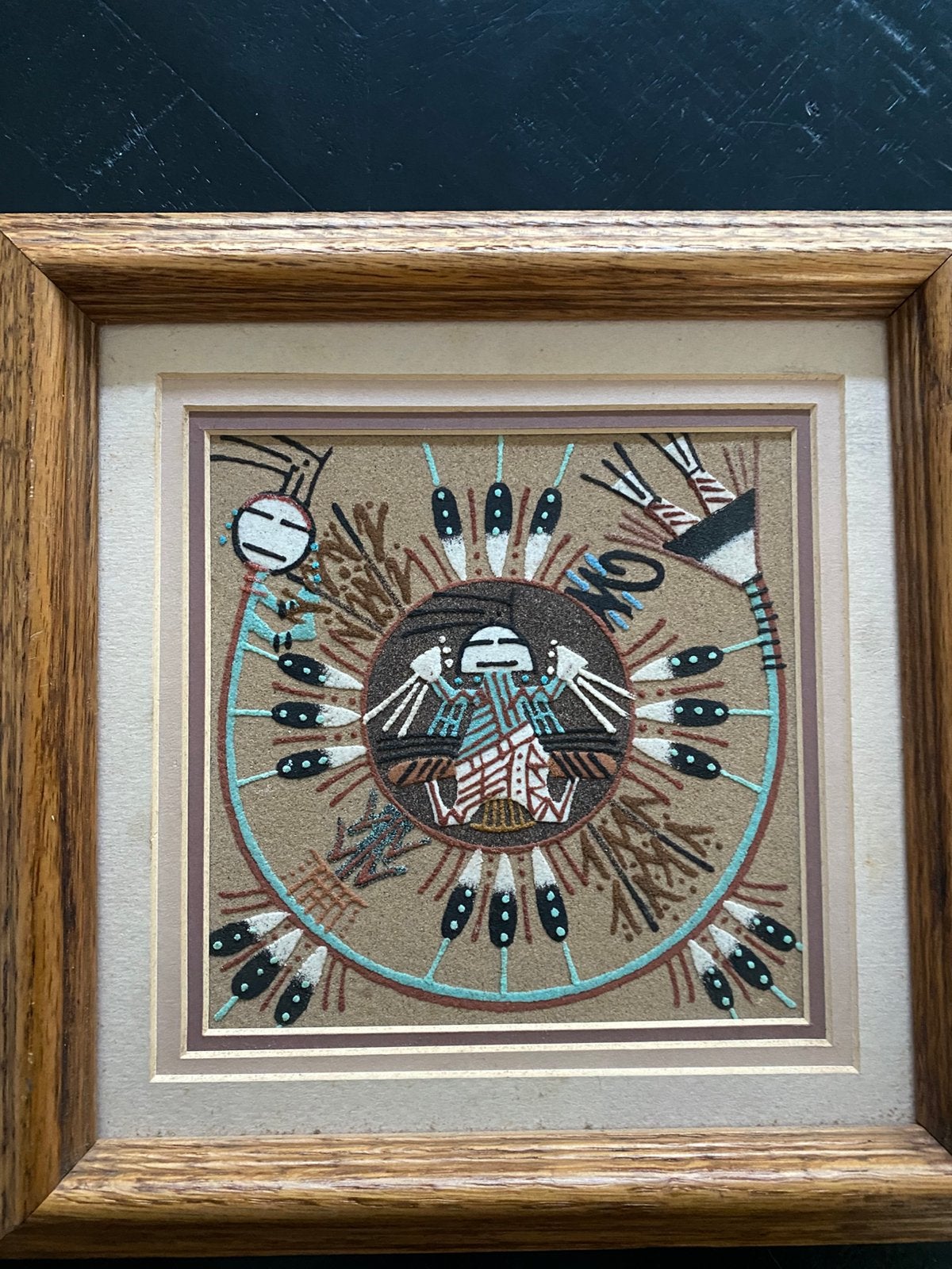 Klein zand schilderijtje, Navajo indianen, Amerika, Ophalen