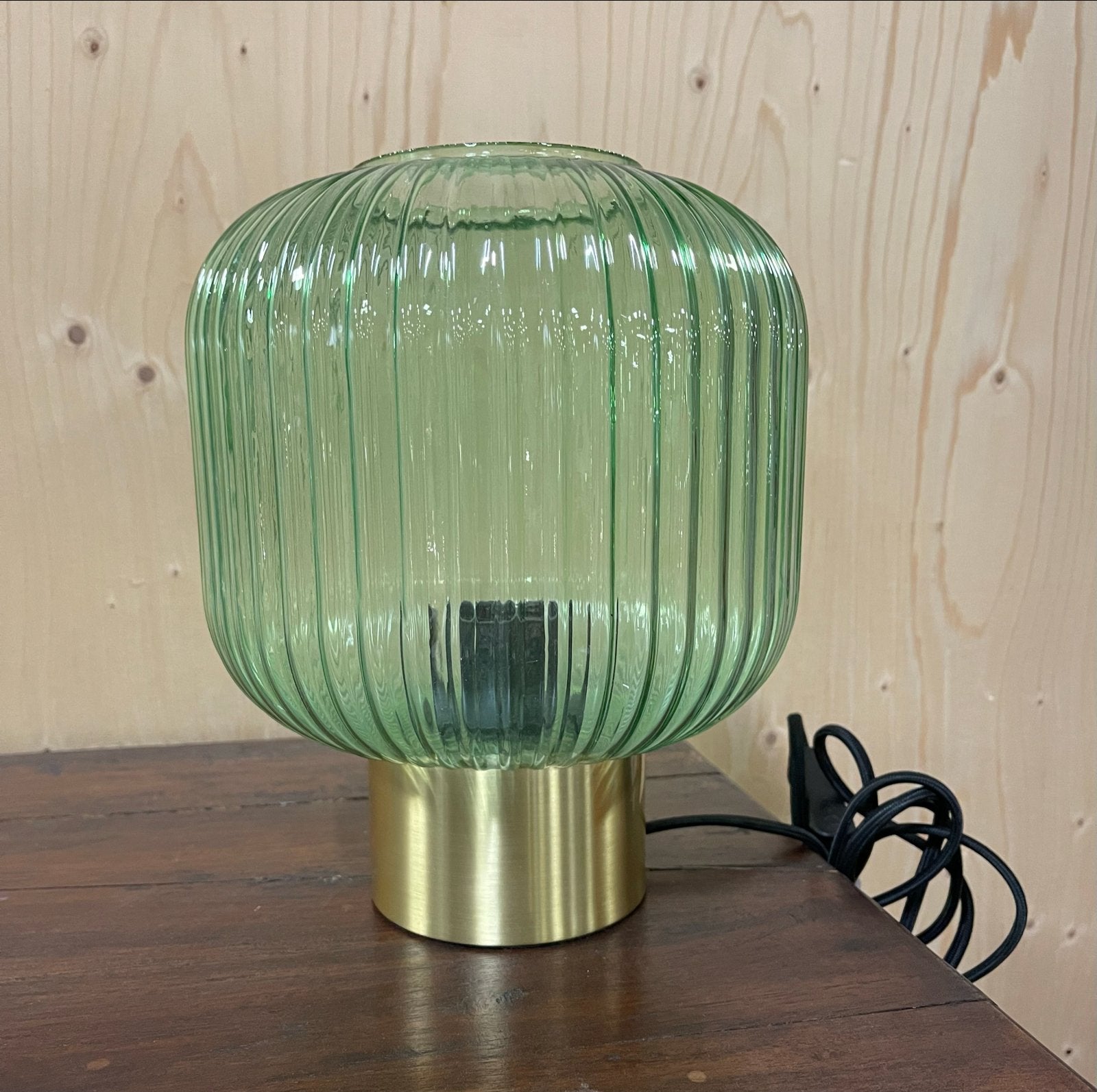 Lucide Maloto tafellamp - Groen glas, E27 fitting, Groen, Met stekker, E27 (groot), Ophalen of Verzenden