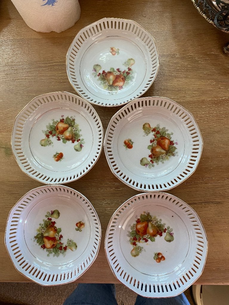 Vijf Schumann Arzberg Bordjes met Fruitmotief, Ophalen of Verzenden