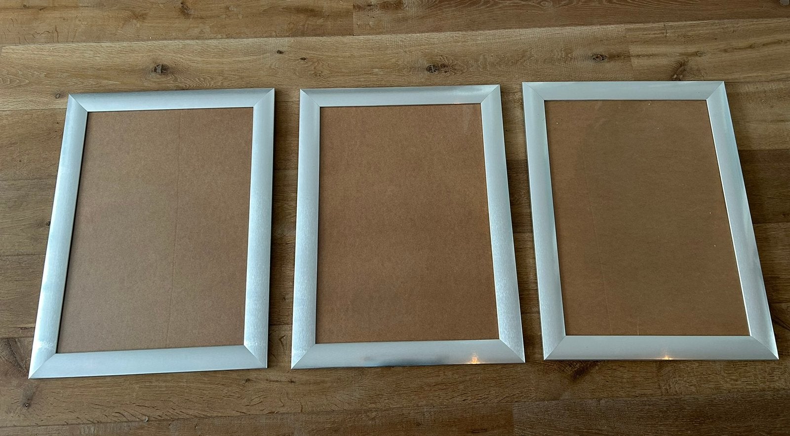 3x Aluminium fotolijst buitenzijde 60x80, binnenzijde 50x70, Gebruikt, Metaal of Aluminium, Ophalen of Verzenden, 75 cm of meer