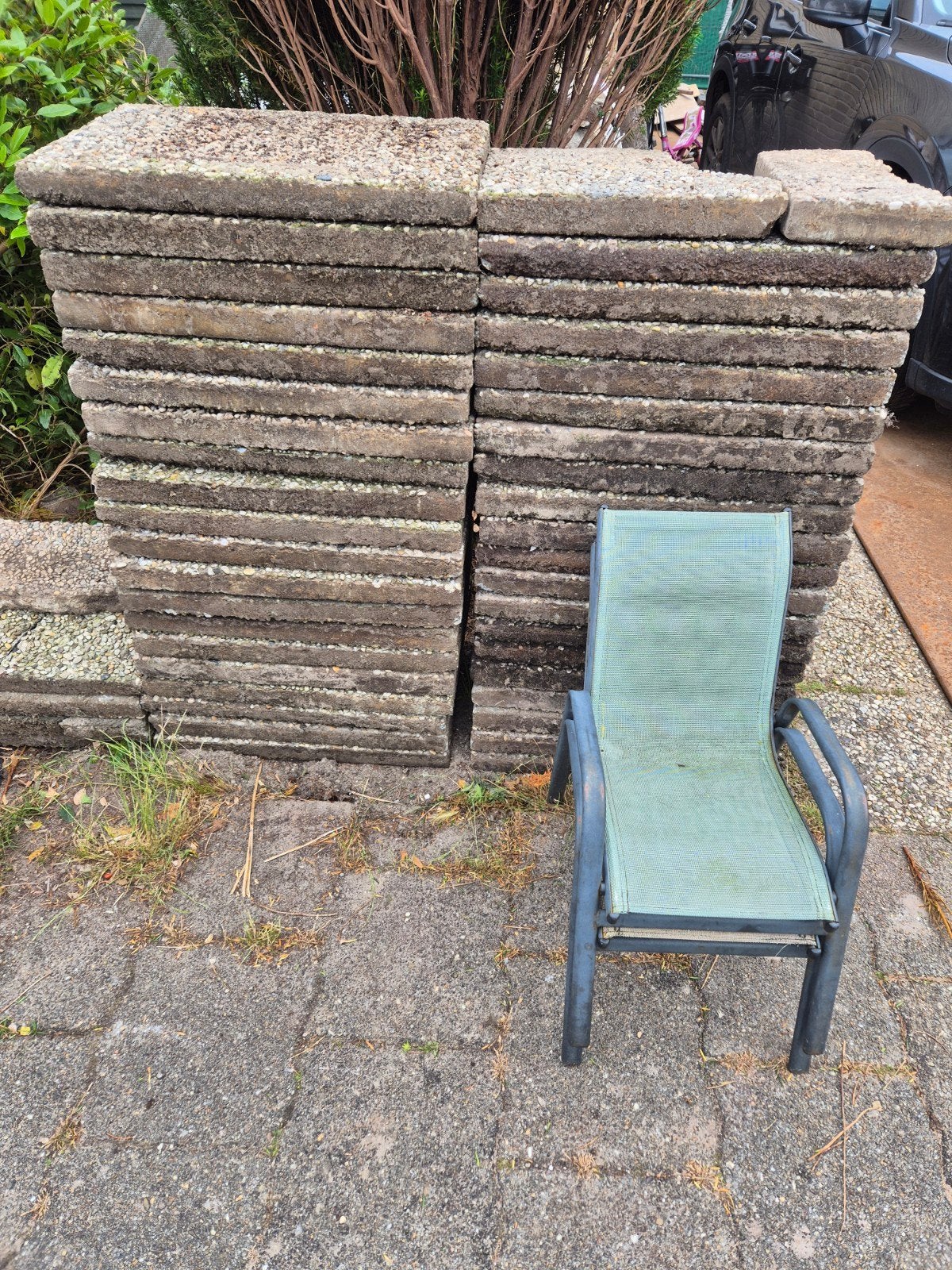 Grindtegels gratis af te halen., Ophalen of Verzenden, Gebruikt, Beton, Terrastegels