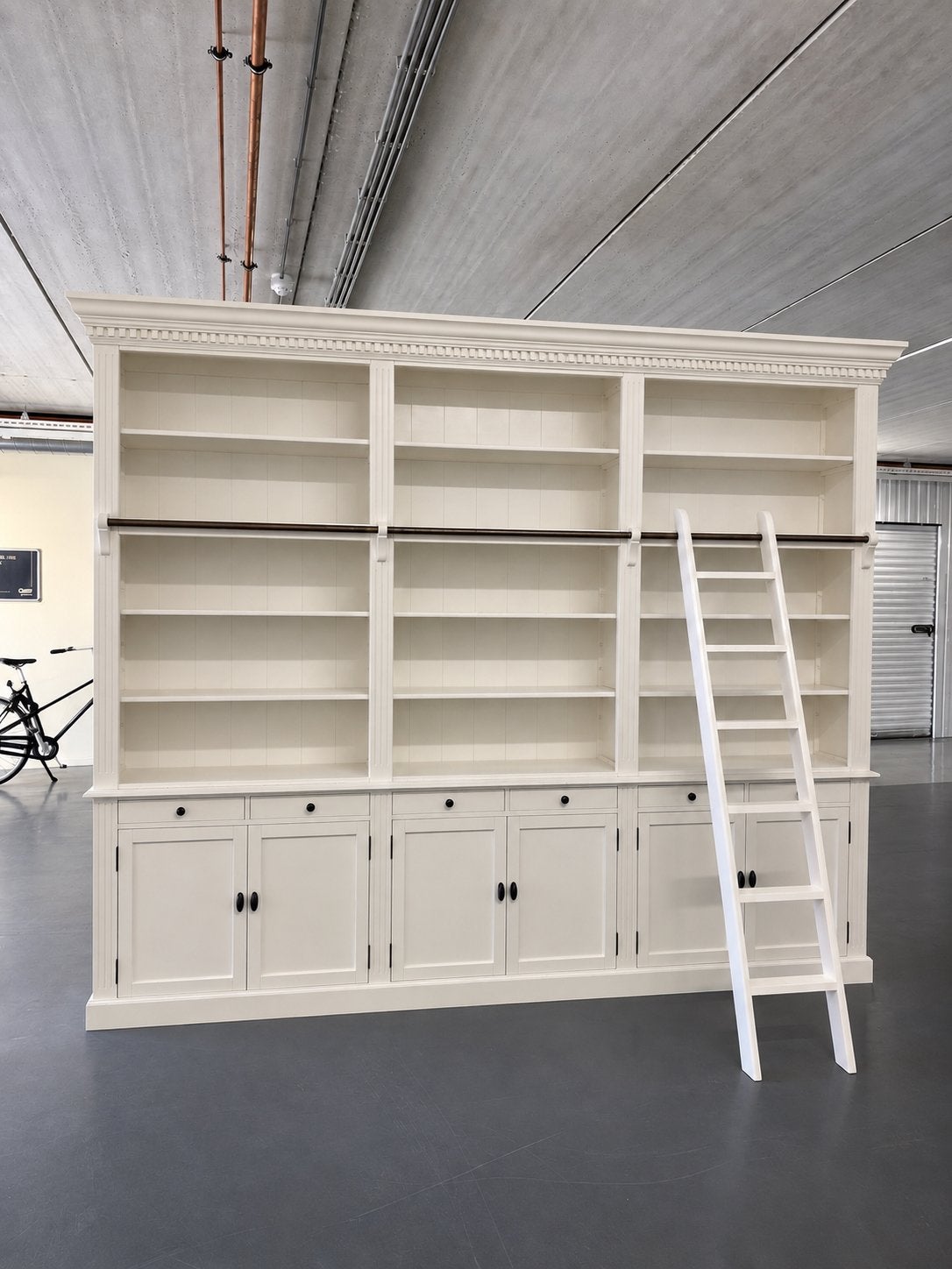 Grote Bibliotheekkast met Ladder 303cm | Landelijk, Gebruikt, 200 cm of meer, Pakhuis Zuidwest, Met lade(s)