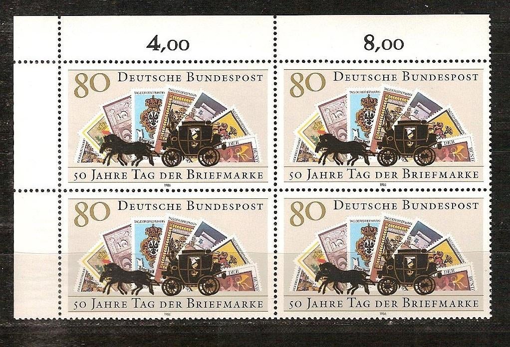 BRD 1300 postfris blok van 4 e.a. blokken van 4, Ophalen of Verzenden, BRD, Postfris