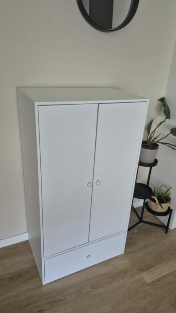 Witte kledingkast met lade en hangruimte, Huis en Inrichting, Kasten | Kledingkasten, 100 tot 150 cm, 50 tot 100 cm, Zo goed als nieuw