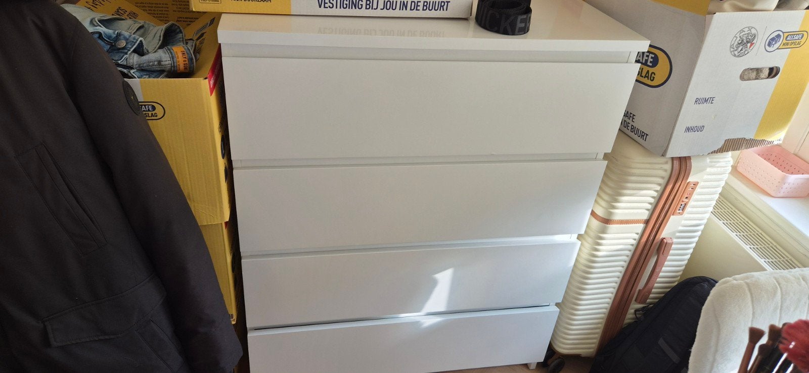Ikea MALM ladekast met 4 laden, Huis en Inrichting, Ophalen, Gebruikt, 100 tot 150 cm, 50 tot 100 cm