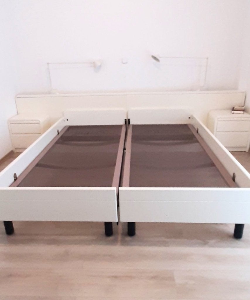 tweepersoons bed deelbaar wit, Huis en Inrichting, Ophalen, Gebruikt, Tweepersoons, Modern strak