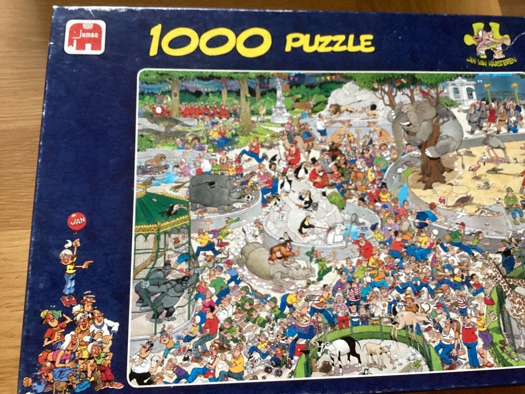 Jan van Haasteren. De Dierentuin. 1000 stukjes., Ophalen of Verzenden, 500 t/m 1500 stukjes, Gebruikt, Legpuzzel