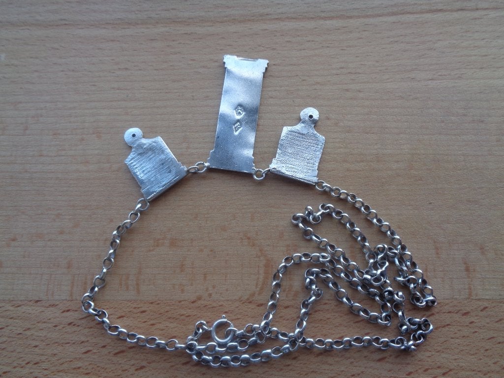 zilveren ketting met oud bijbelslot [166], Verzenden, Zilver, Ketting