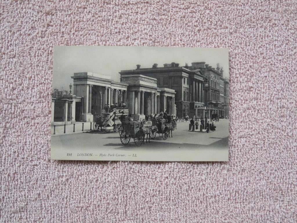 London, Hyde park Corner. vervoer met paard en wagen, Ophalen of Verzenden, Voor 1920, Ongelopen, Engeland