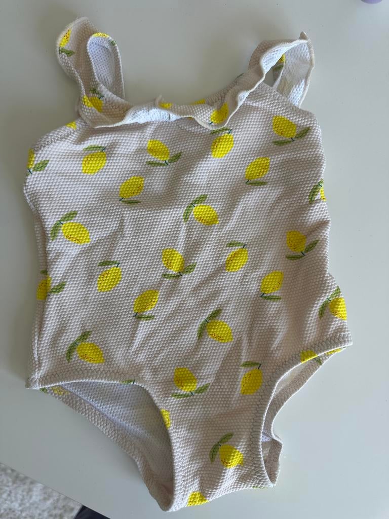 HEMA badpakje met citroenen, maat 62/68, Kinderen en Baby's, Babykleding | Maat 62, Ophalen of Verzenden, Zo goed als nieuw, Meisje