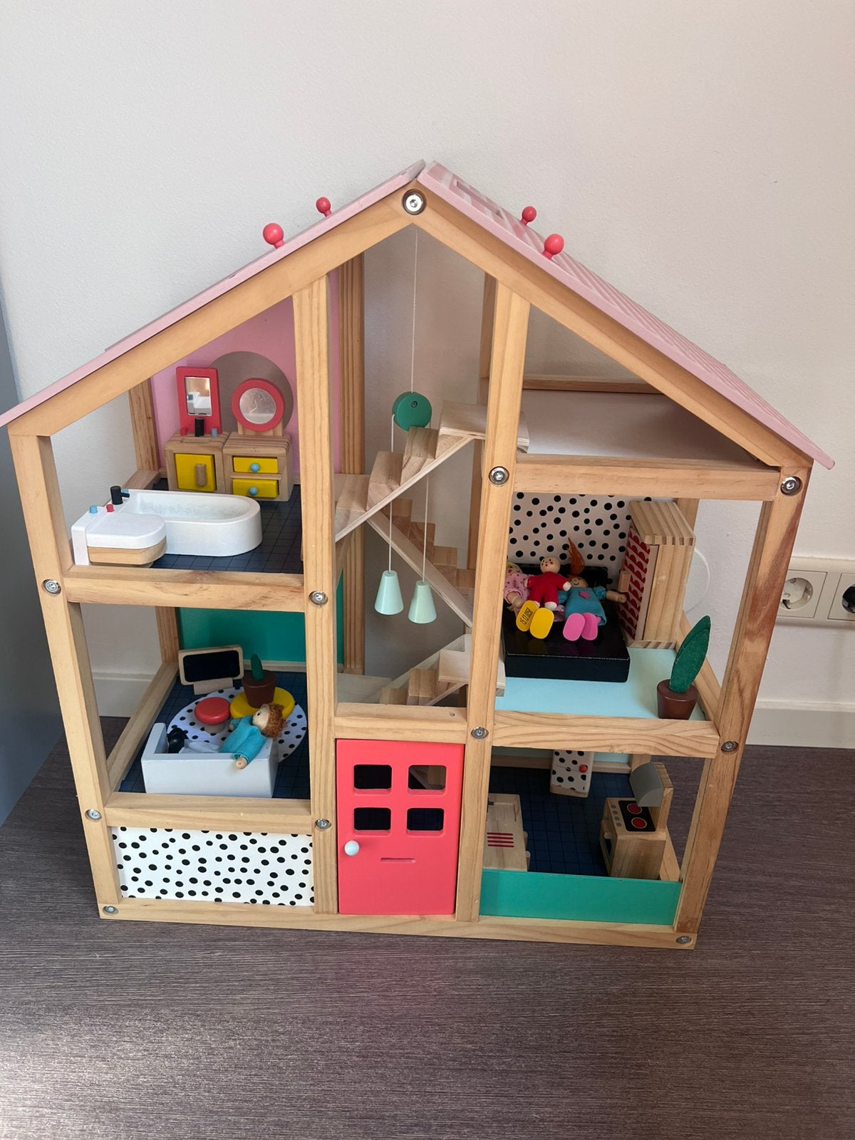 Houten poppenhuis Hema, Kinderen en Baby's, Speelgoed | Poppenhuizen, Ophalen, Zo goed als nieuw, Poppenhuis