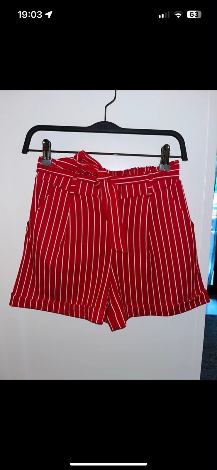 Jola korte broek rood/wit streepje maat S, Kort, Ophalen of Verzenden, Zo goed als nieuw, Maat 36 (S)