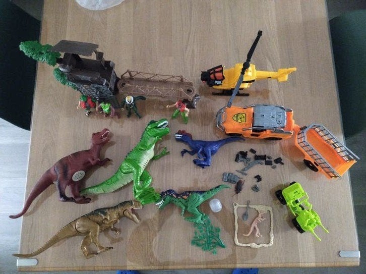 Uitgebreide Dino Speelset: 5 Grote Dino's met voertuigen, Ophalen of Verzenden, Zo goed als nieuw