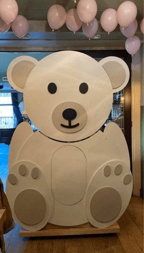 Xxl Teddy beer te huur gender reveal, Hobby en Vrije tijd, Feestartikelen | Verhuur, Ophalen, Zo goed als nieuw, Geboorte of Huwelijk