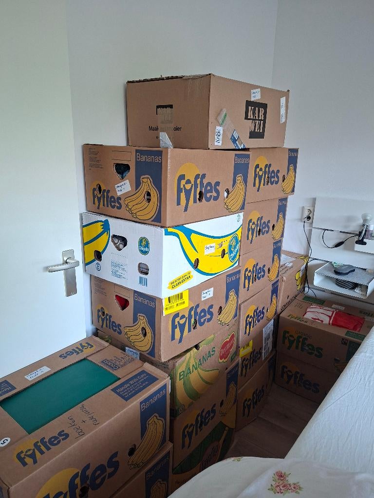 Gratis 20 verhuis-/ bananendozen af te halen., Ophalen, Zo goed als nieuw