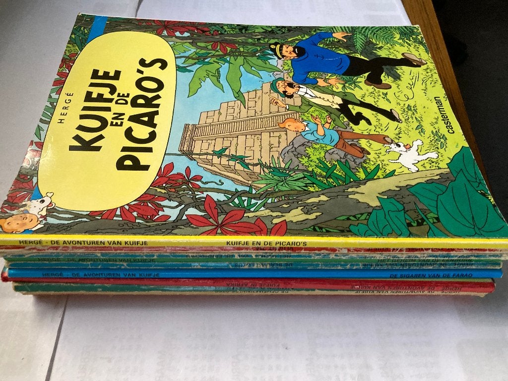 T.K. Nog 6 stripboeken van Kuifje door Hergé zie lijst, Meerdere stripboeken, Ophalen of Verzenden, Gelezen, Herge