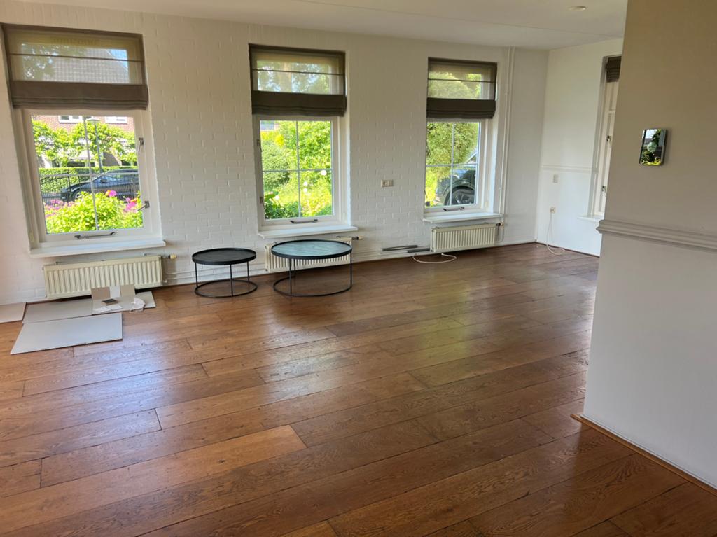 Frans eiken vloer 60m2, 30 mei beschikbaar, Doe-het-zelf en Verbouw, Vloerdelen en Plavuizen, Zo goed als nieuw, 10 m² of meer
