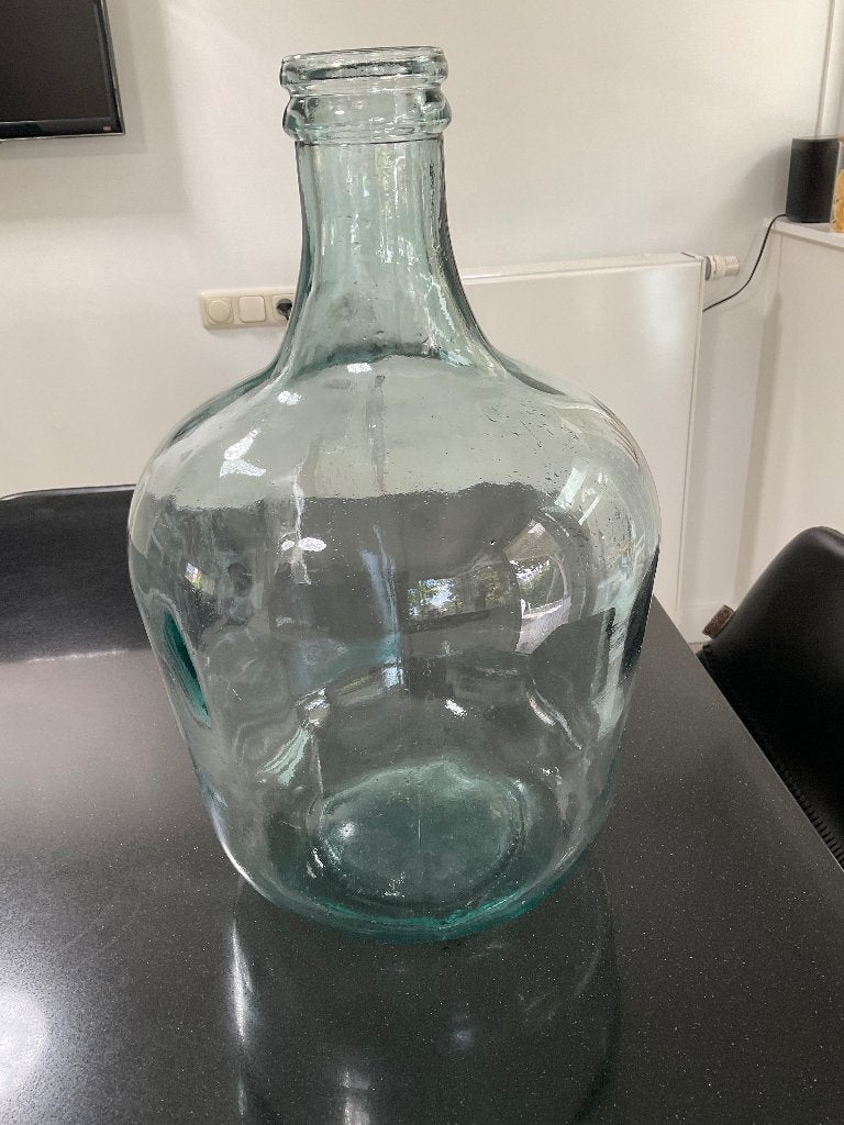 Glazen vaas, Huis en Inrichting, 43 cm, Gerecycled glas, Ophalen of Verzenden, Groen