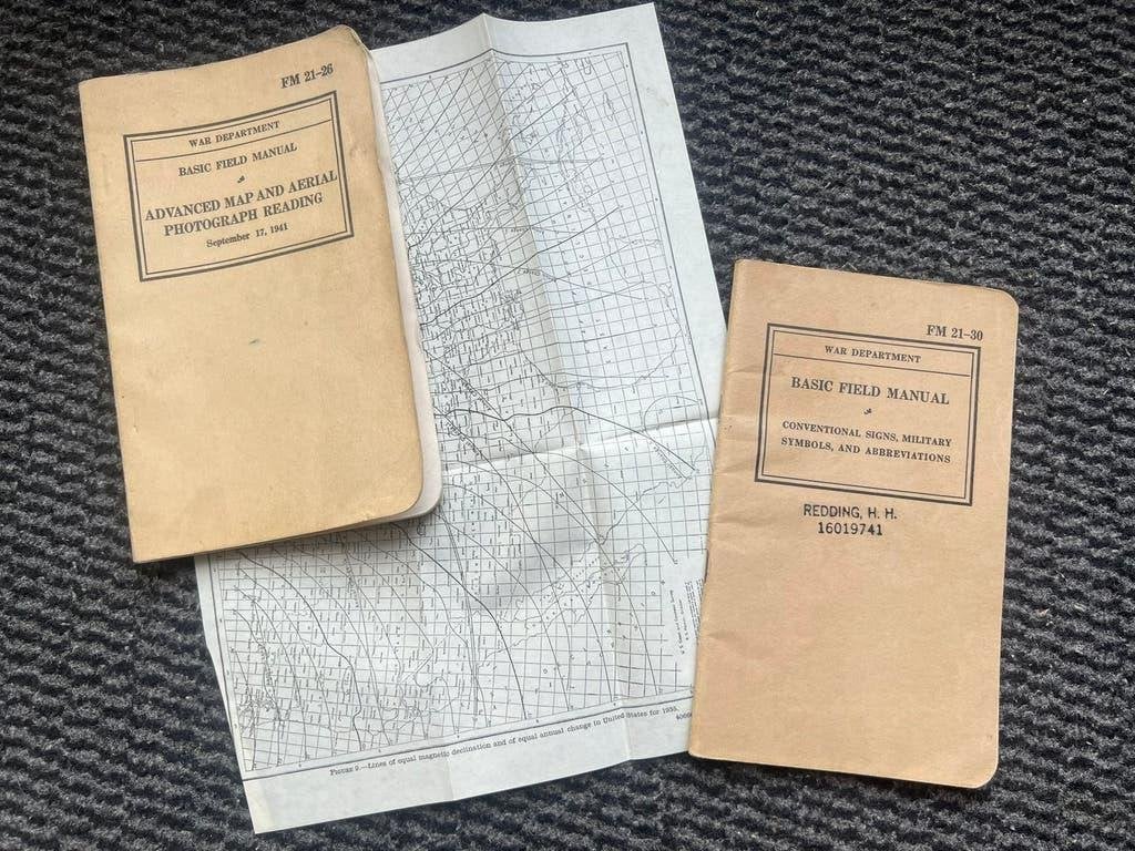 WO2 Amerikaans set voorschrift officier kaartlezen stafkaart, Amerika, Verzenden, Embleem of Badge