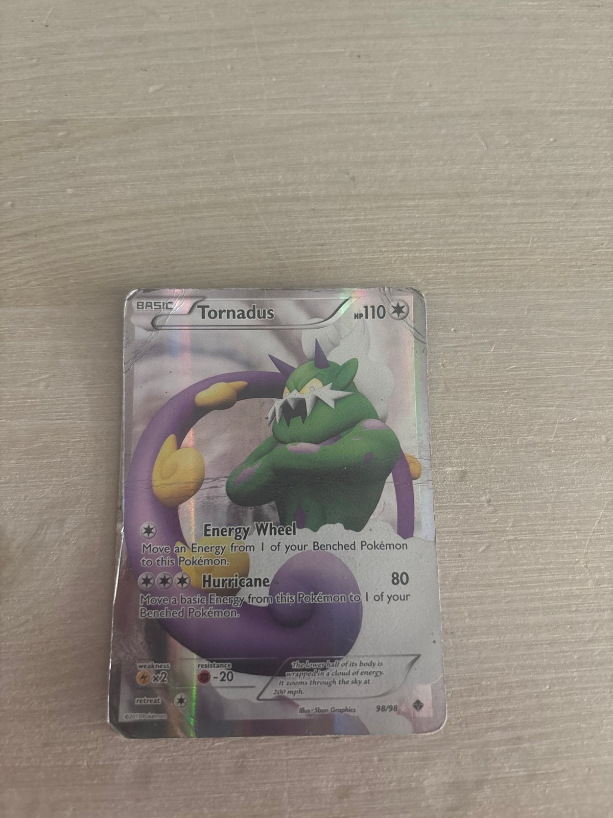 Pokémon Kaart Tornadus HP110 - Gebruikt, Ophalen of Verzenden, Gebruikt, Losse kaart