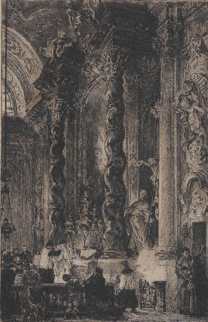St. Annen-Altar in de Damenstiftskirche in München 1876, 1800 - 1899, Religie, Ophalen of Verzenden, 13 cm