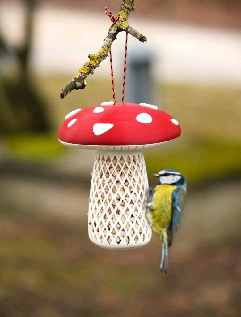 Vogelvoederhuisje paddenstoel, Tuin en Terras, Ophalen of Verzenden