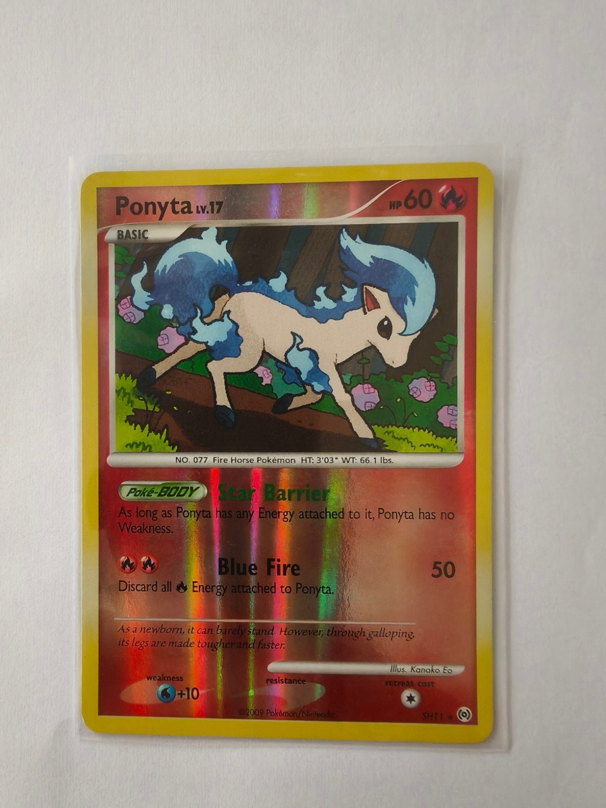 Ponyta LV.17 Pokémon Kaart - Star Barrier Blue Fire, Ophalen of Verzenden, Zo goed als nieuw, Losse kaart, Foil