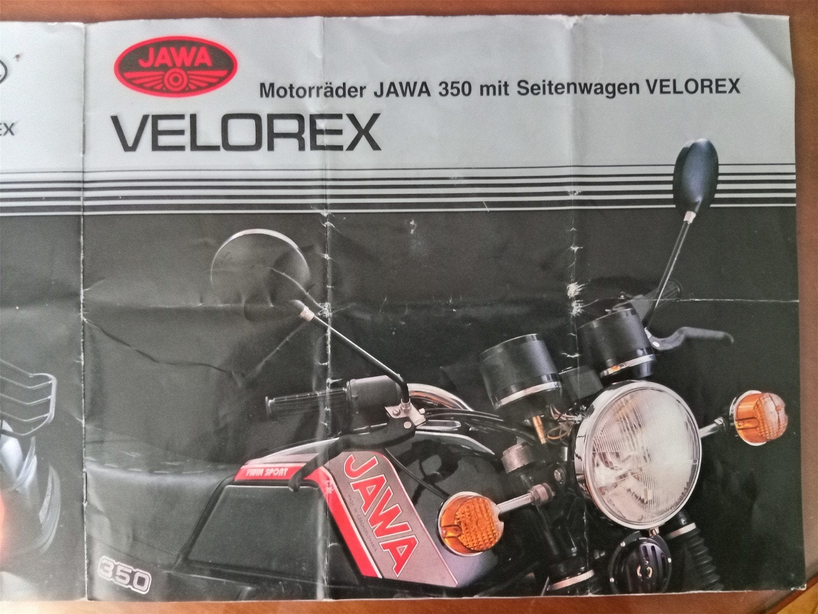 Jawa Velorex Folder - Originele Brochure, Motoren, Ophalen of Verzenden, Overige merken