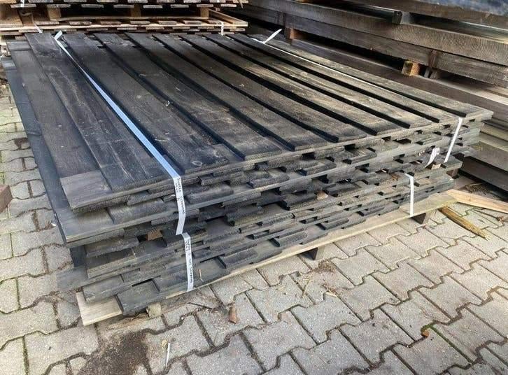 Restpartij zwarte schermen 19+2 plank 5 stuks (a), Ophalen, Houthandel Jan Sok Joure, 1 tot 2 meter, Minder dan 3 meter