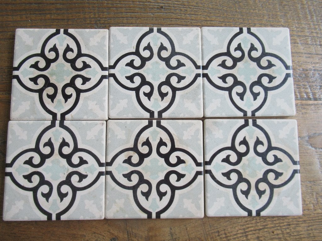 6 x ONDERZETTERS 9 CM KERAMIEK / onderkant kurk, Huis en Inrichting, Woonaccessoires | Onderzetters, Gebruikt, Steen/keramiek